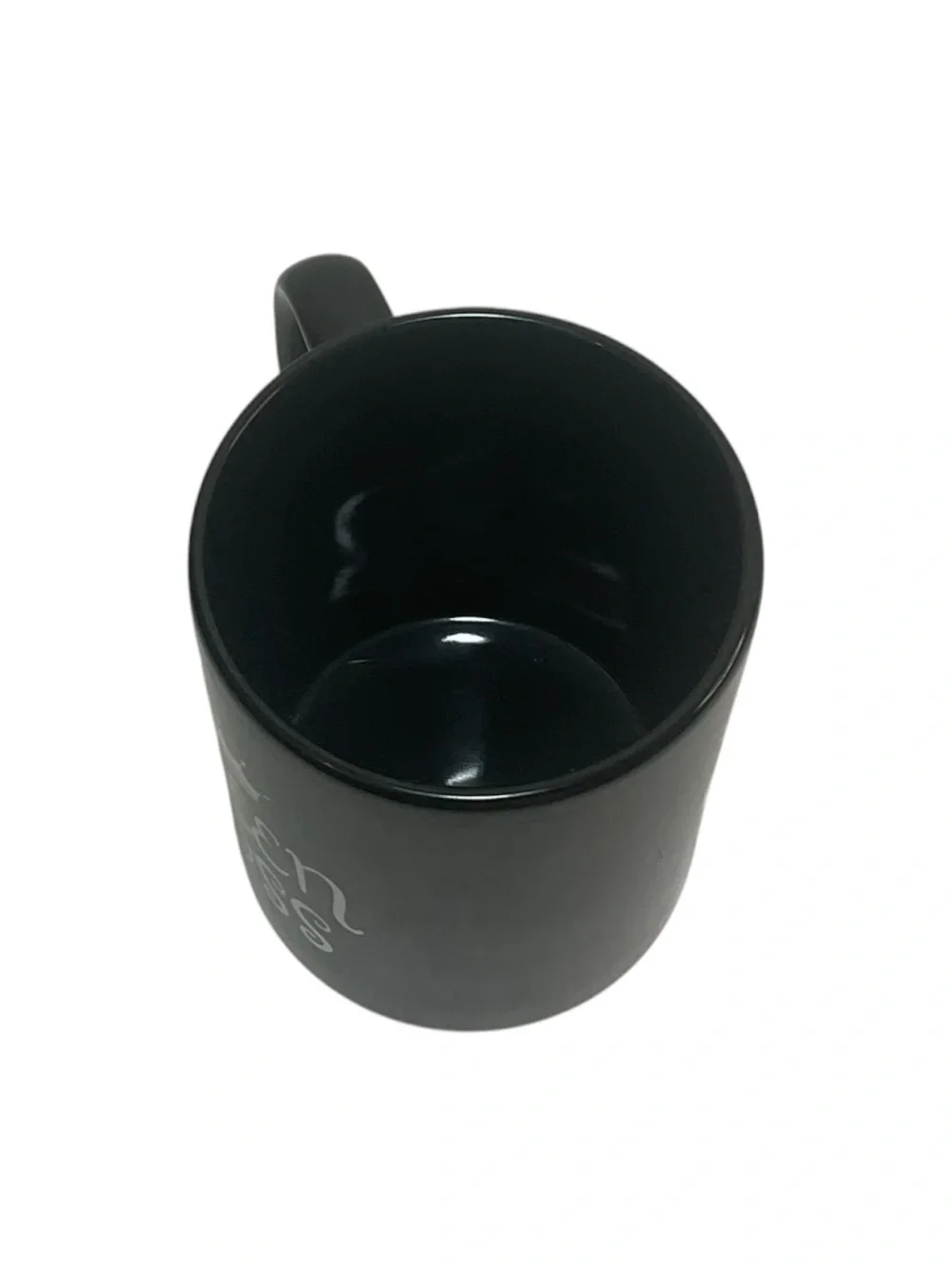 Queen Boss Black Ceramic Coffee Mug White Crown Script 11 oz Novelty Gift Cup
